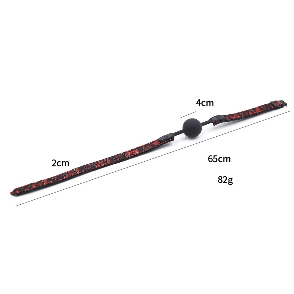 Naughty Toys Black Ball Gag with Lacy Strap - image 3