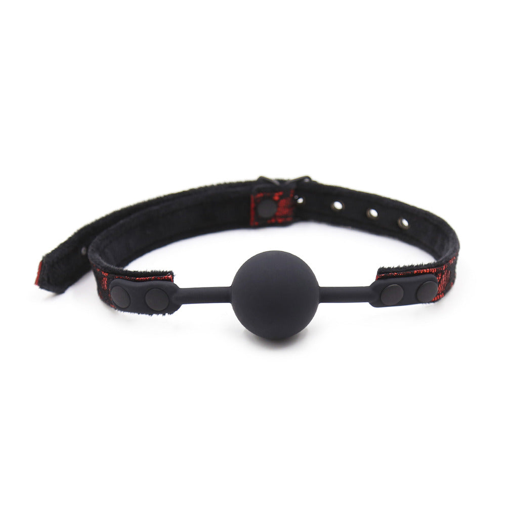 Naughty Toys Black Ball Gag with Lacy Strap - image 4