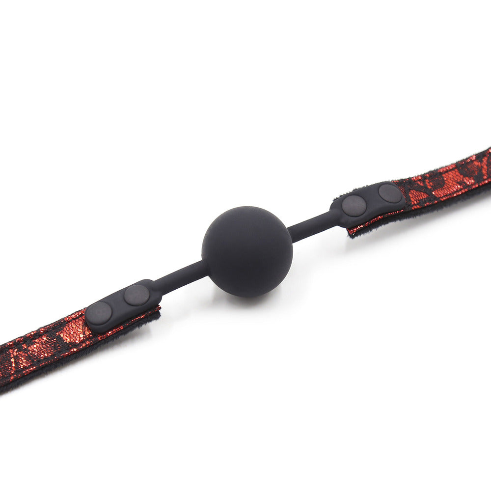 Naughty Toys Black Ball Gag with Lacy Strap - image 6