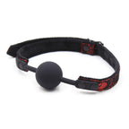 Naughty Toys Black Ball Gag with Lacy Strap