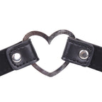 Naughty Toys Black Faux Leather Heart Ring Collar - image 4