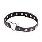 Naughty Toys Black Faux Leather Heart Ring Collar