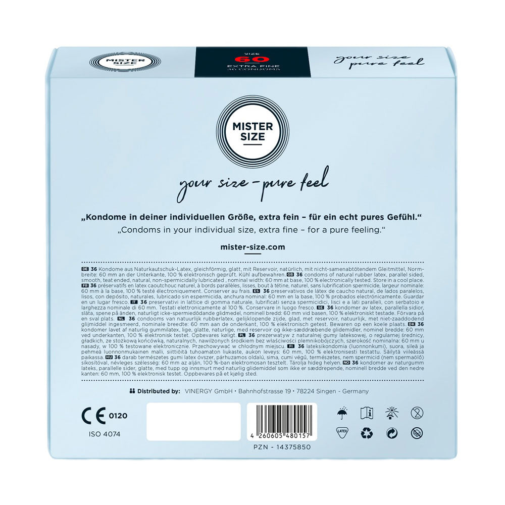 Mister Size 60 mm Condoms 36 Pieces Δευτερεύουσα εικόνα προϊόντος