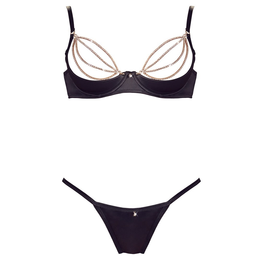 Cottelli Shelf Bra and String with Chain Main image