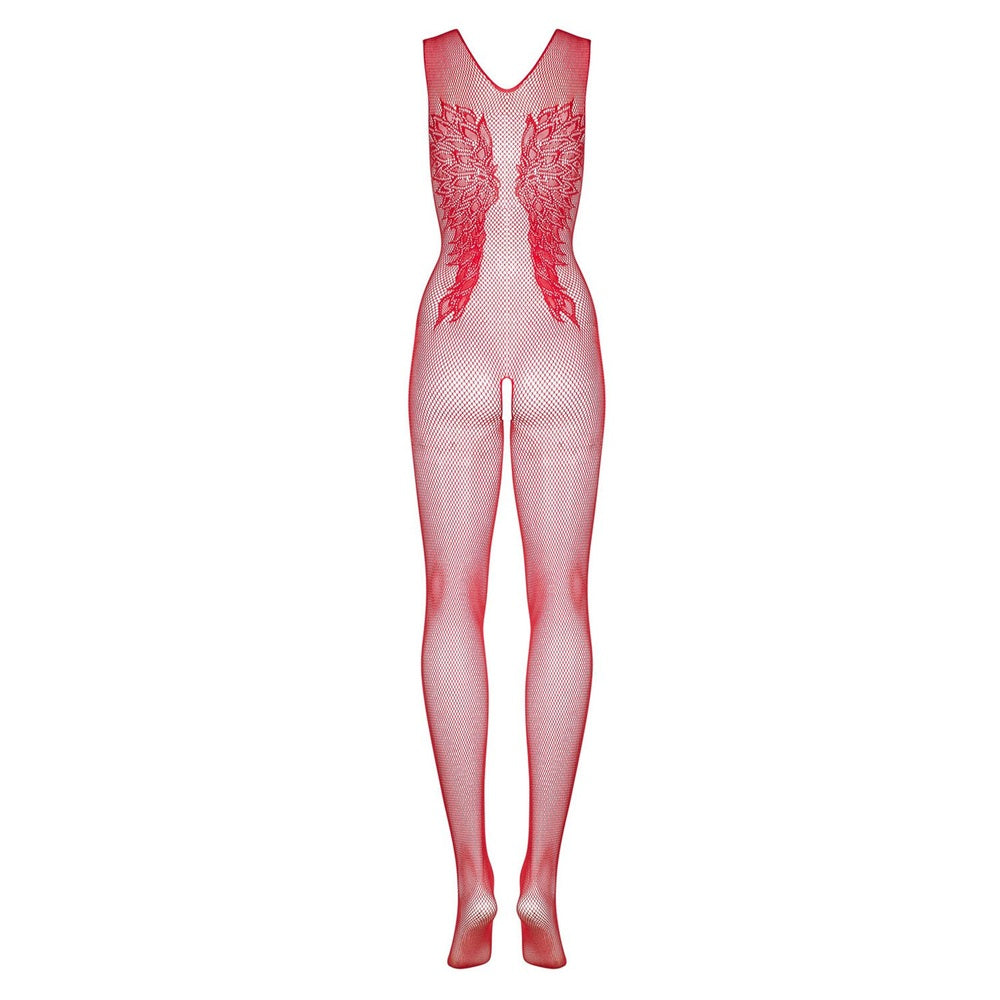 Plus Size Obsessive Red Knitted Floral Bodystocking Secondary image