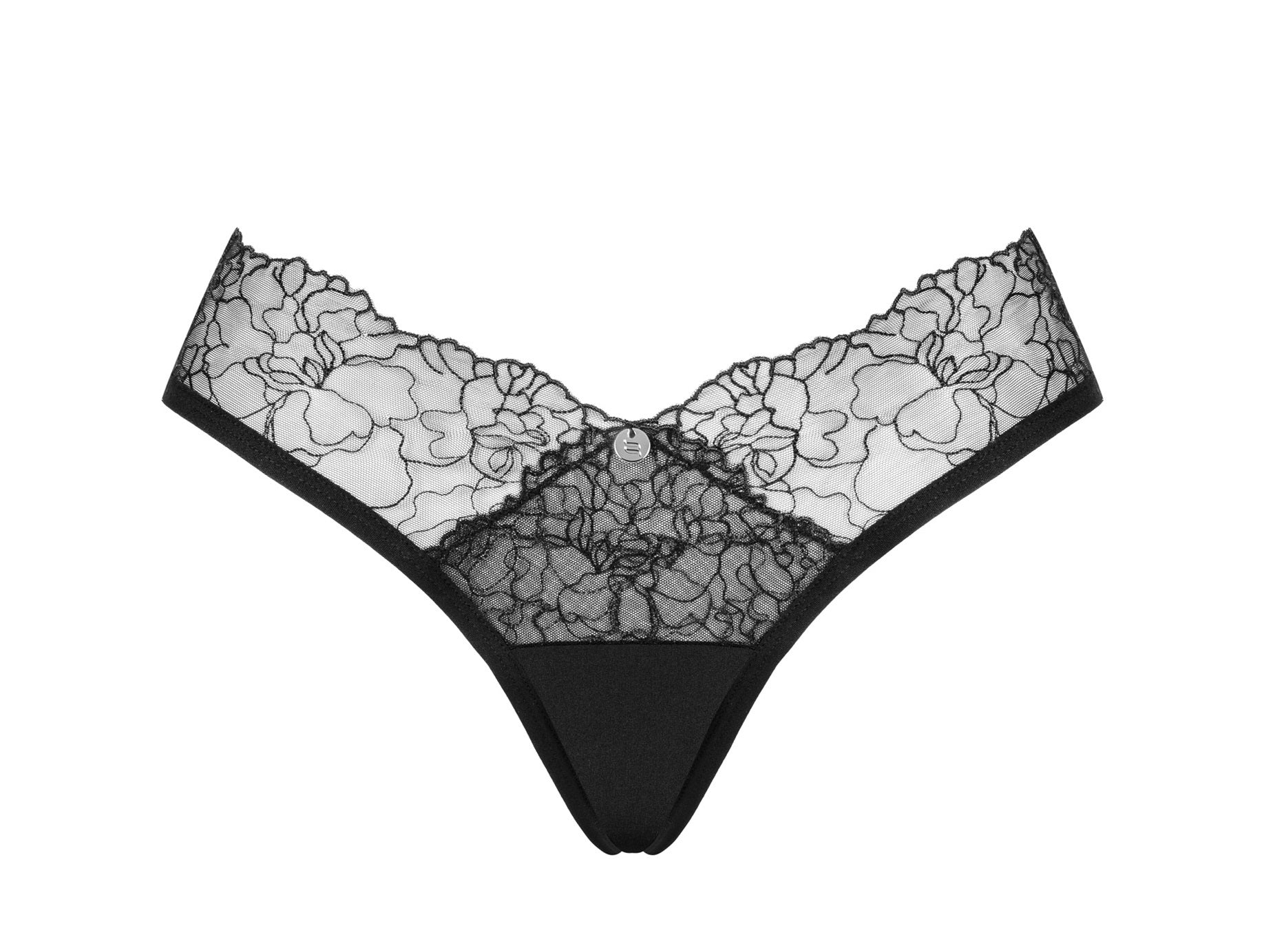 Obsessive Bella Rou Plus size floral patterned panties Black - image 4