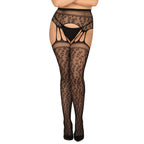 Plus Size Obsessive Leopard Garter Stocking