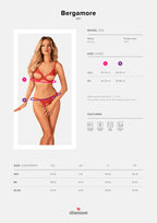 Obsessive Bergamore Bra and Thong Red - image 3