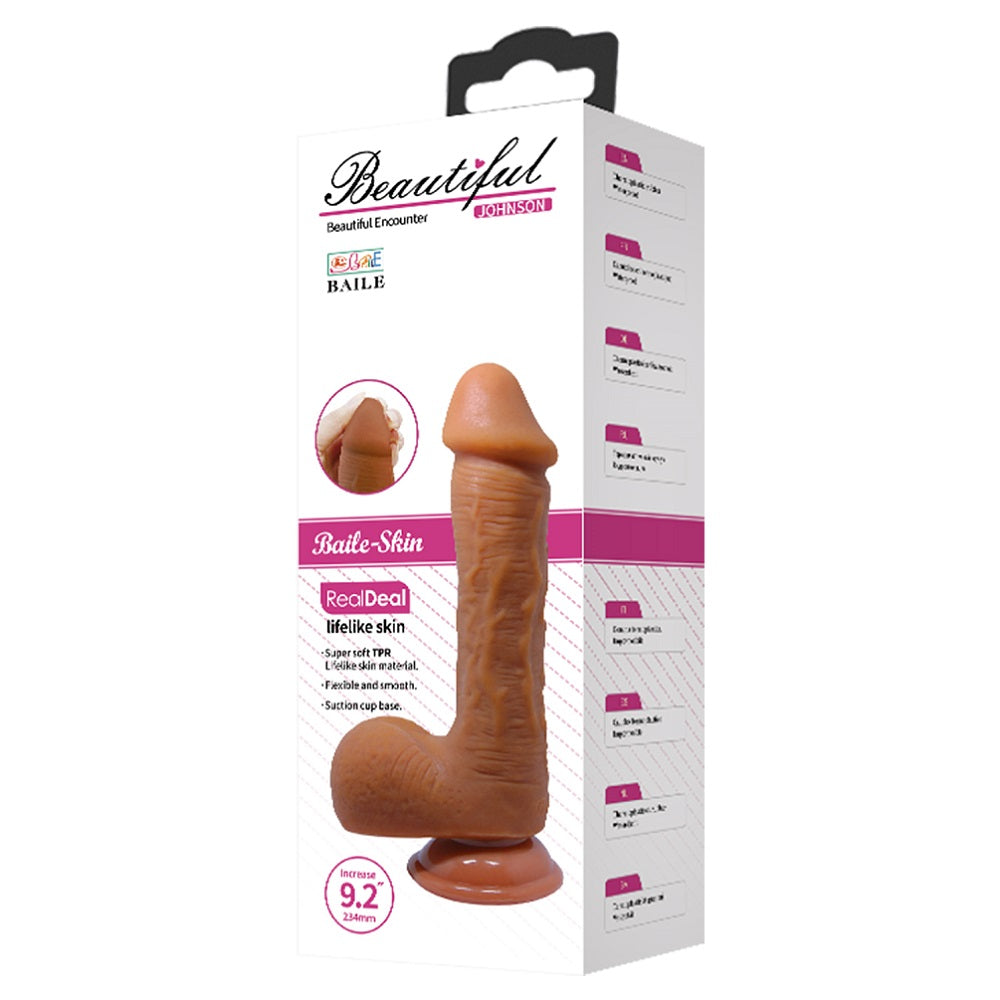 Beautiful Johnson Realistic Dildo and Balls with Suction 23.4 x 4.7 cm - image 8