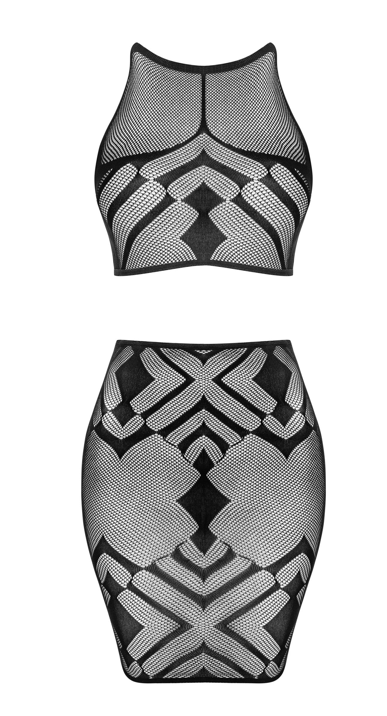 Obsessive K101 top and skirt set Black O/S - image 3