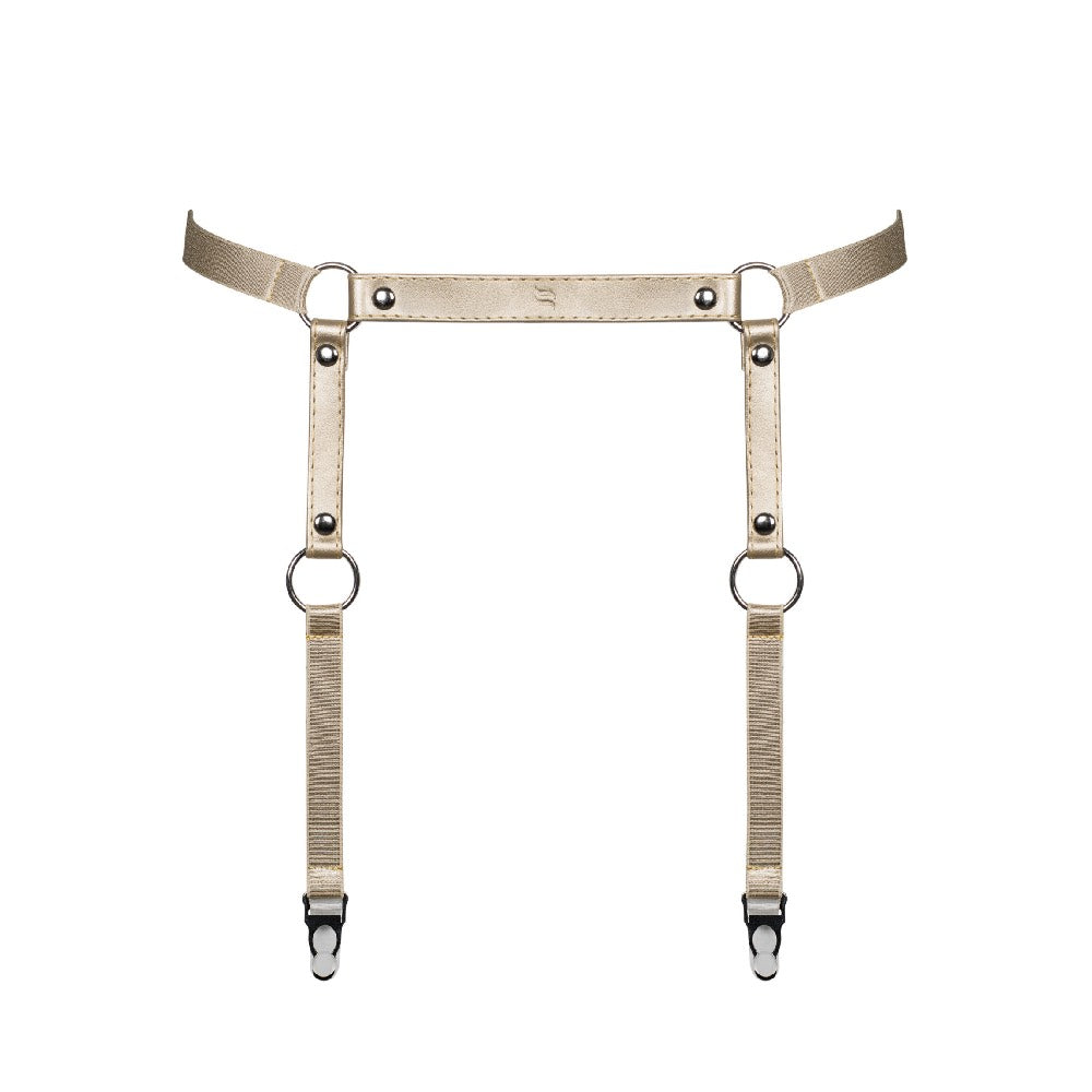 Obsessive Faux Leather Harness Garter Belt Gold - image 3