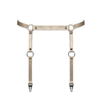 Obsessive Faux Leather Harness Garter Belt Gold