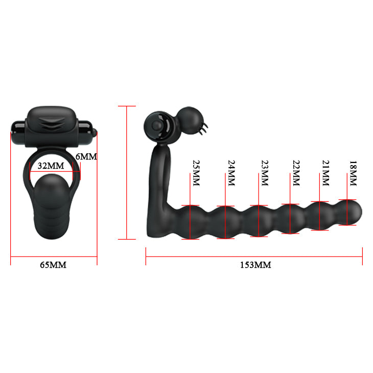 Pretty Love Hercules Double Penetration Vibrating Cock Ring