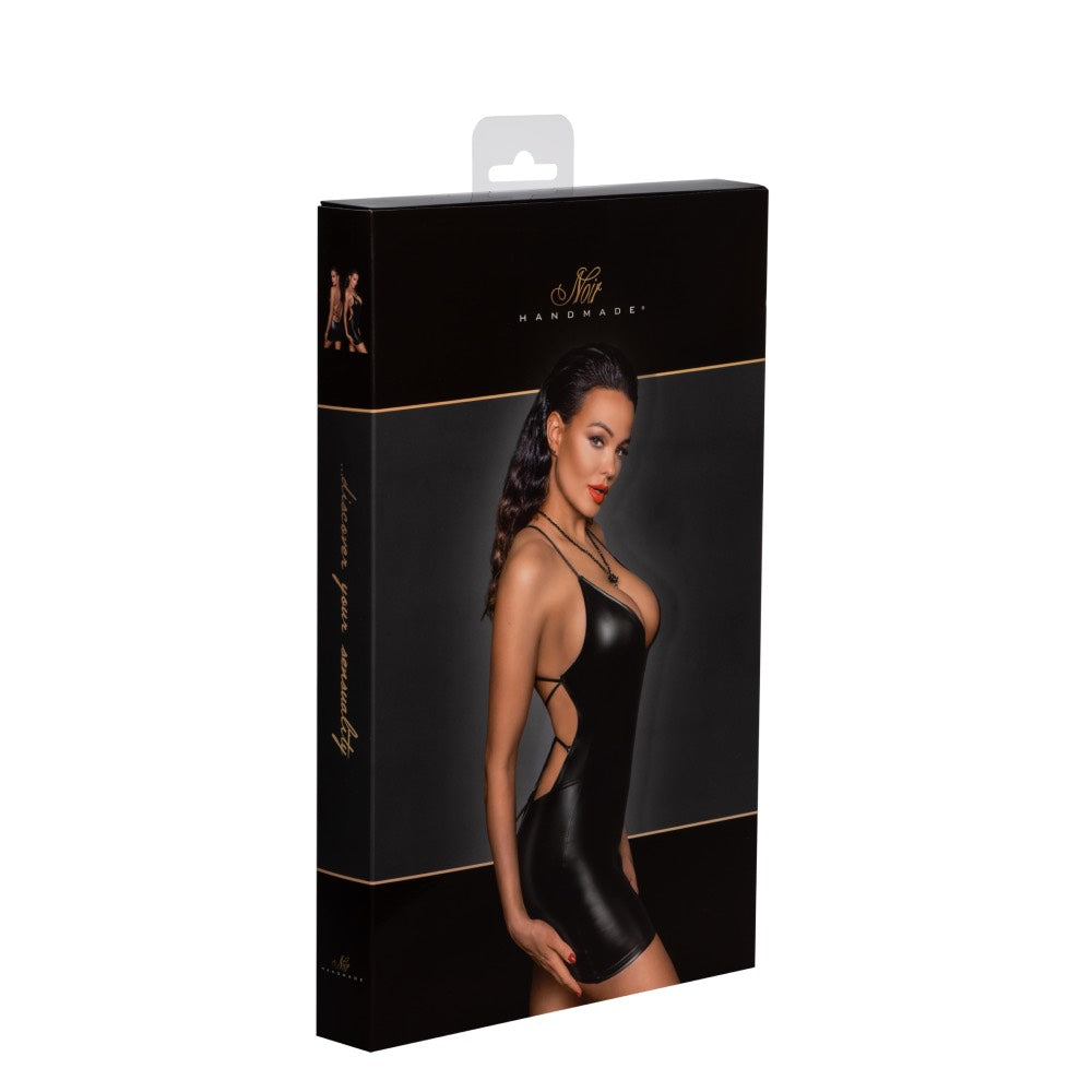 Noir Handmade Mini Powerwetlook dress with lace-up back - image 3