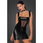 Noir Handmade Short Powerwetlook dress with Tulle