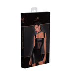 Noir Handmade Short Powerwetlook dress with Tulle - image 3
