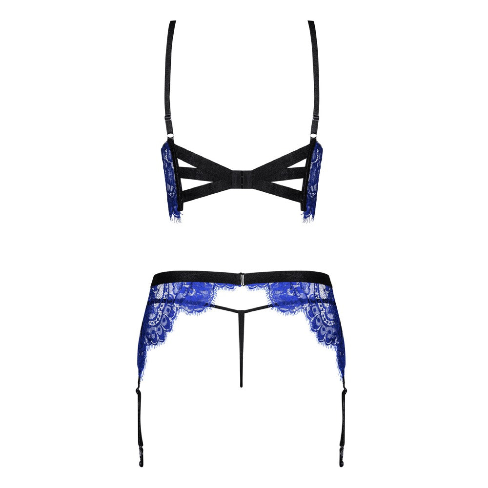 Obsessive Cobaltess Lace Set with Garter Belt - image 4