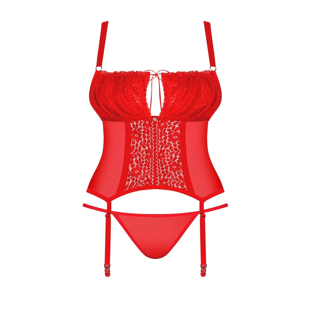Obsessive Plus Size Blossmina Corset with Thong Main image
