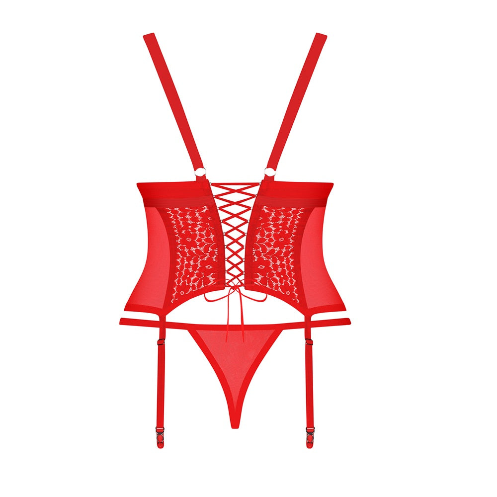 Obsessive Plus Size Blossmina Corset with Thong - image 2