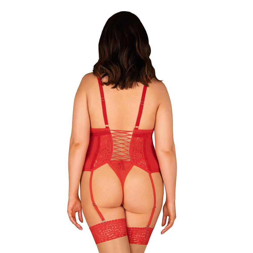 Obsessive Plus Size Blossmina Corset with Thong - image 4