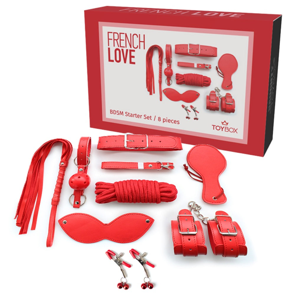 TOYBOX French Love BDSM set with 8 toys RED Main image
