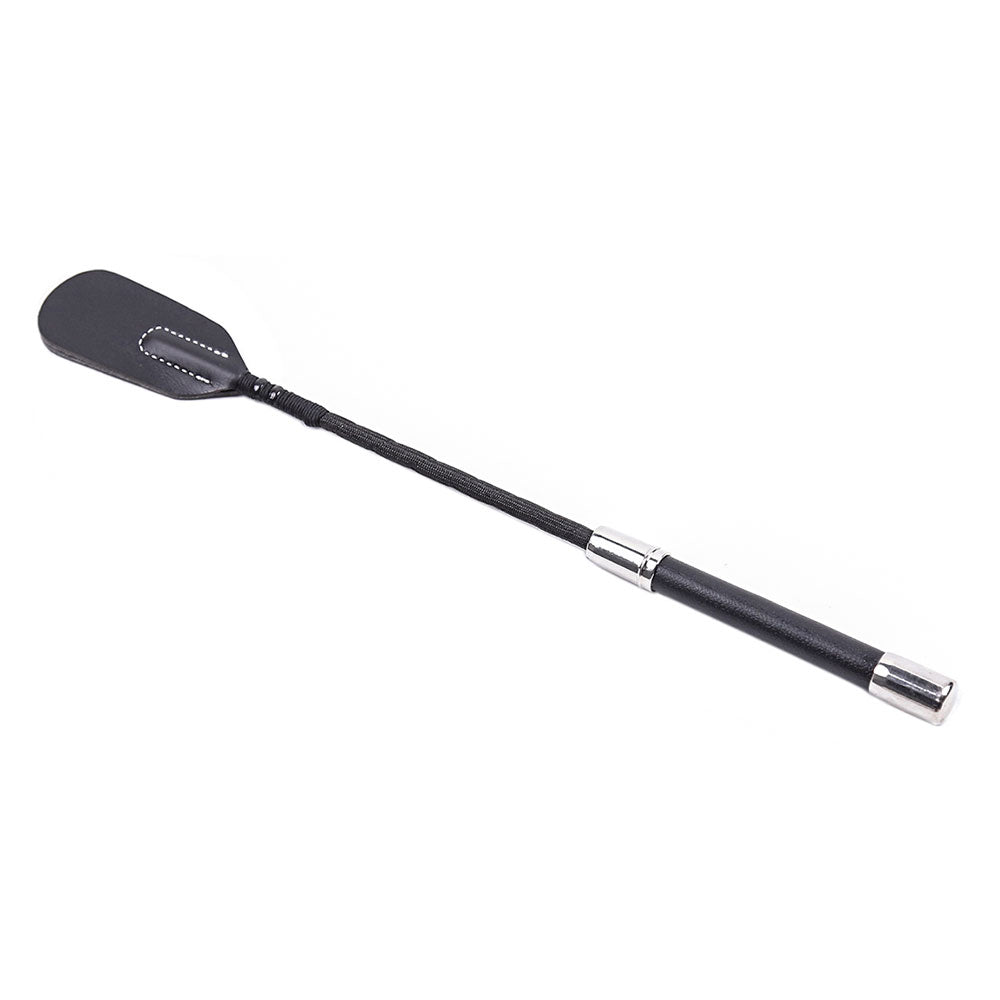 Naughty Toys Round Head Leather Bondage Riding Crop 35 cm Δευτερεύουσα εικόνα προϊόντος