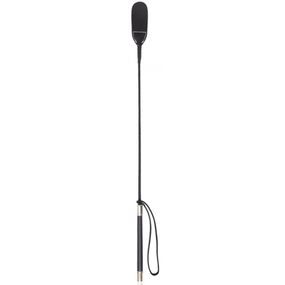 Naughty Toys Long Round Head Leather Bondage Riding Crop 65 cm