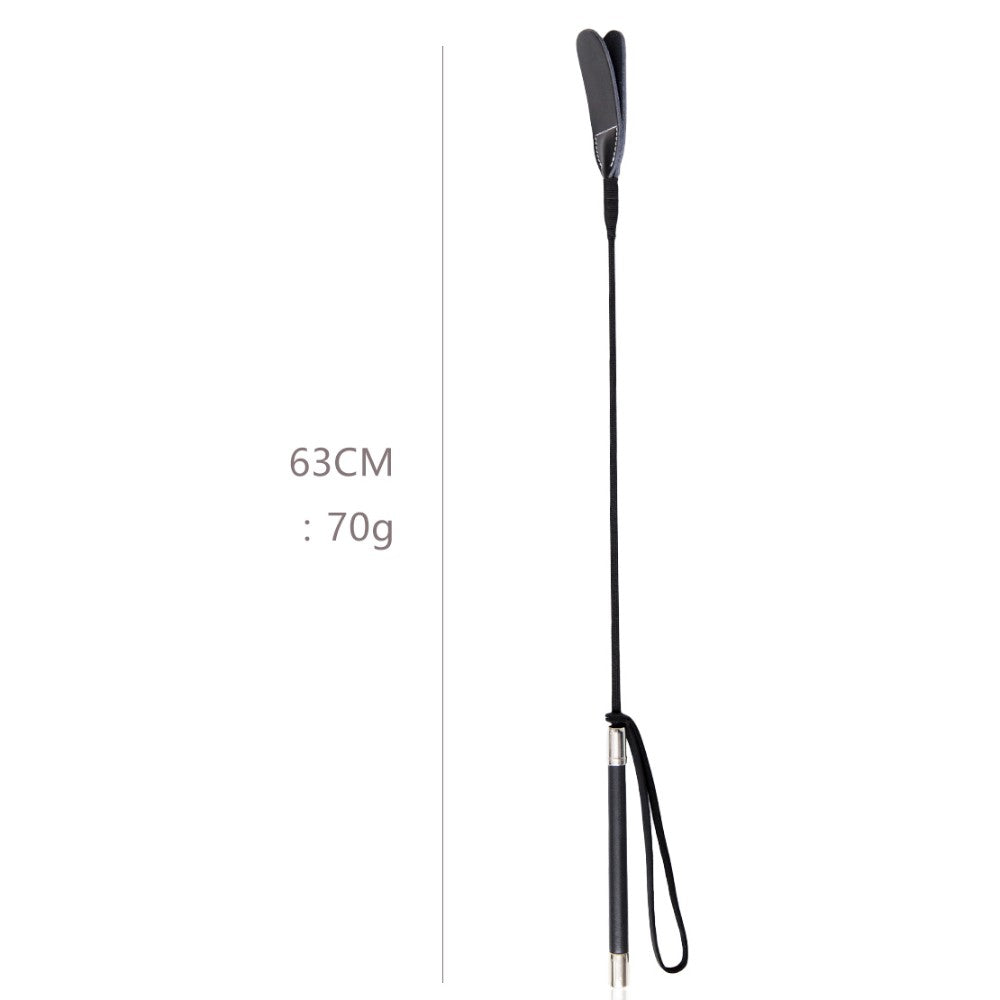 Naughty Toys Long Round Head Leather Bondage Riding Crop 65 cm - image 9