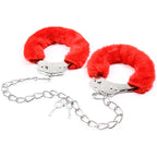 Naughty Toys Red Furry Ankle and or Wrist Cuffs