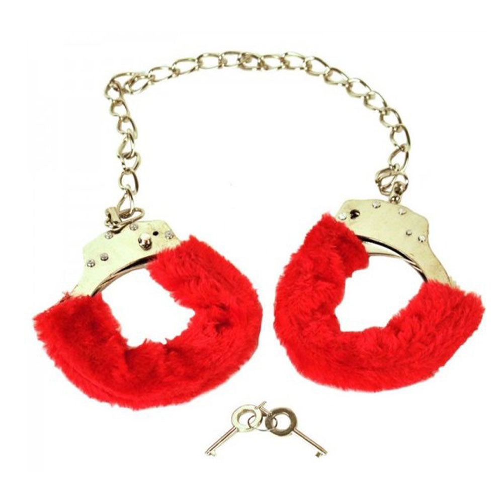 Naughty Toys Red Furry Ankle and or Wrist Cuffs - image 5