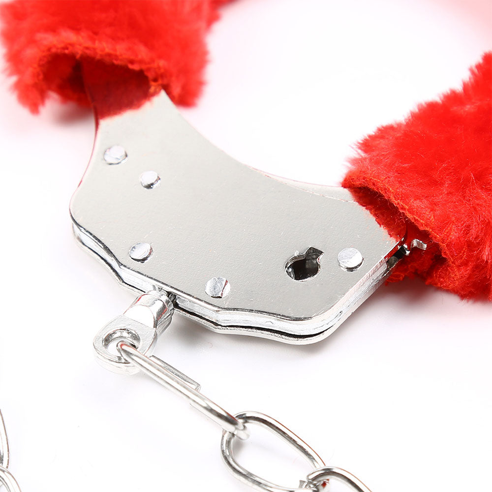 Naughty Toys Red Furry Ankle and or Wrist Cuffs - image 8