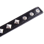 One size adjustable black faux leather studded neck collar - image 5
