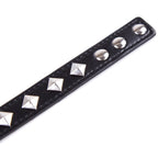One size adjustable black faux leather studded neck collar - image 6