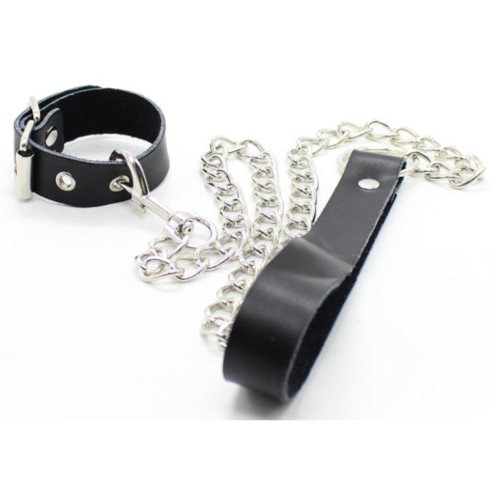 Cock ring with metal chain leash Δευτερεύουσα εικόνα προϊόντος