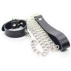 Cock ring with metal chain leash - image 4