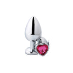 MEDIUM Heart Base Metal butt plug Dark Pink 8 cm - image 2