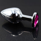 MEDIUM Heart Base Metal butt plug Dark Pink 8 cm - image 5