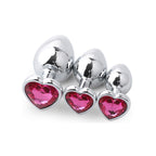 MEDIUM Heart Base Metal butt plug Dark Pink 8 cm - image 4