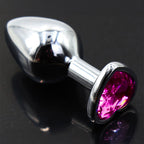 MEDIUM Heart Base Metal butt plug Dark Pink 8 cm - image 7