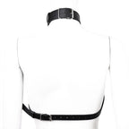 Fetish fashion leather body chest straps harness bra - image 9