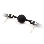 Silicone Ball gag with chained nipple clamps - image 3