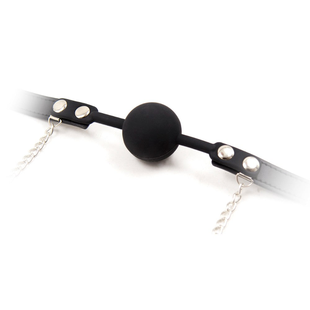 Silicone Ball gag with chained nipple clamps - image 3