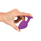 Small PURPLE silicone butt plug with CLEAR Jewel - image 2