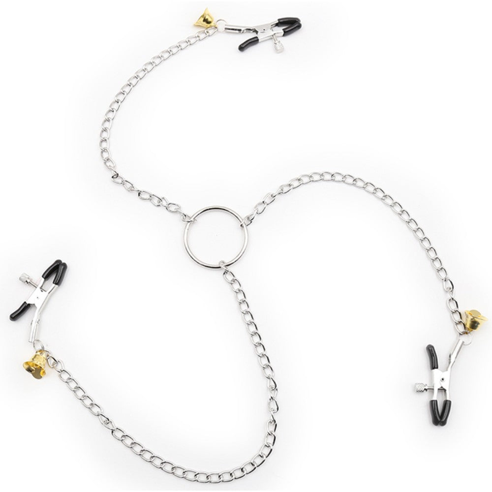 Nipple Clamps and Clit Clamp with metal Chain