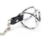 Chain Nipple Clamps with Triple Cock Ring SMALL - image 3