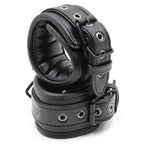 Naughty Toys ONE SIZE leather adjustable Wrist Cuffs BLACK - image 3