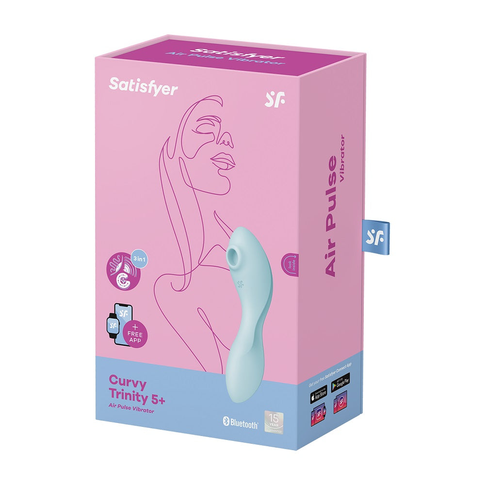 Satisfyer Curvy Trinity 5 connect app clitoral /G Spot vibrator blue