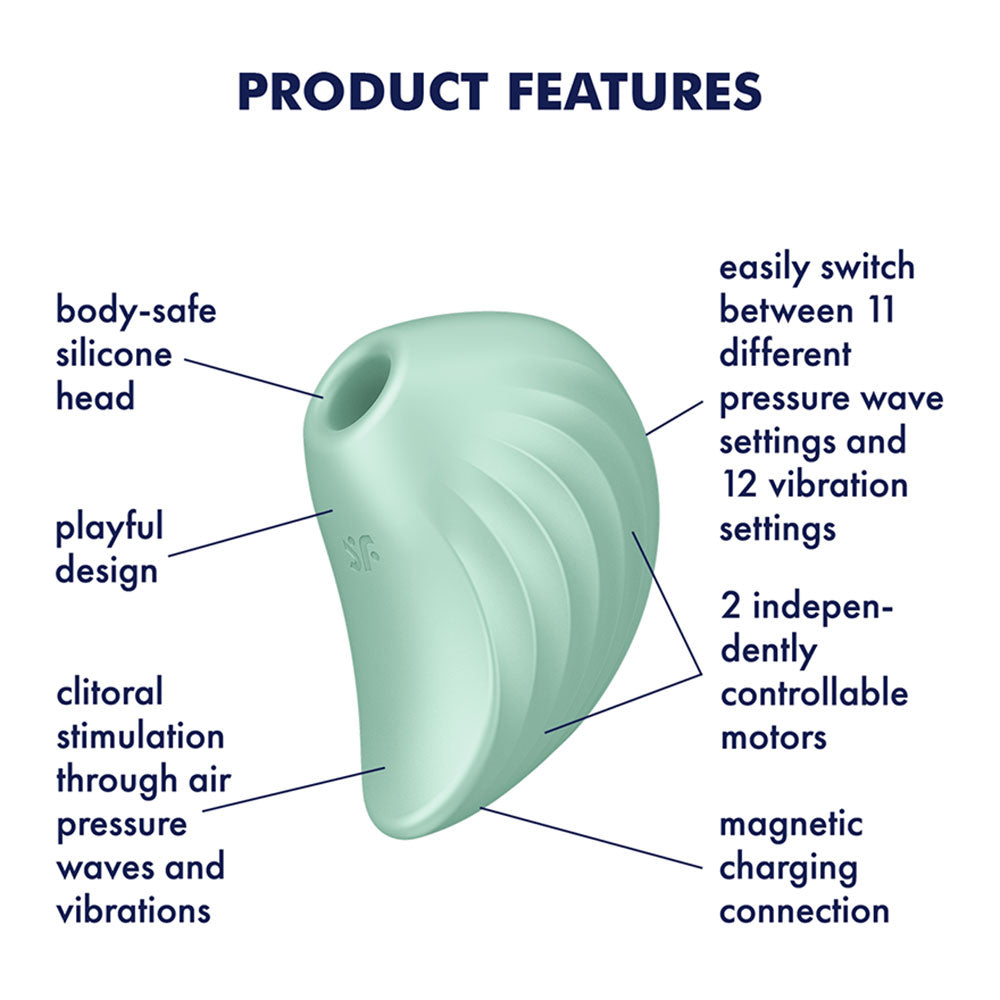 Satisfyer Pearl Diver air-pulse waves vibrations clitoral stimulator mint