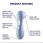 Satisfyer Pro 2 clitoral stimulator with 11 pressure wave intensities blue