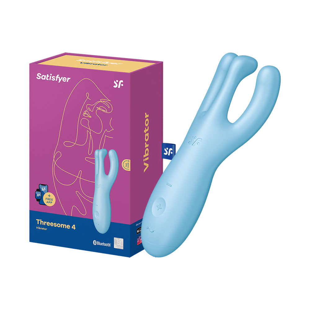 Satisfyer Threesome 4 contact vibrator for the stimulation of the clitoris and labia blue